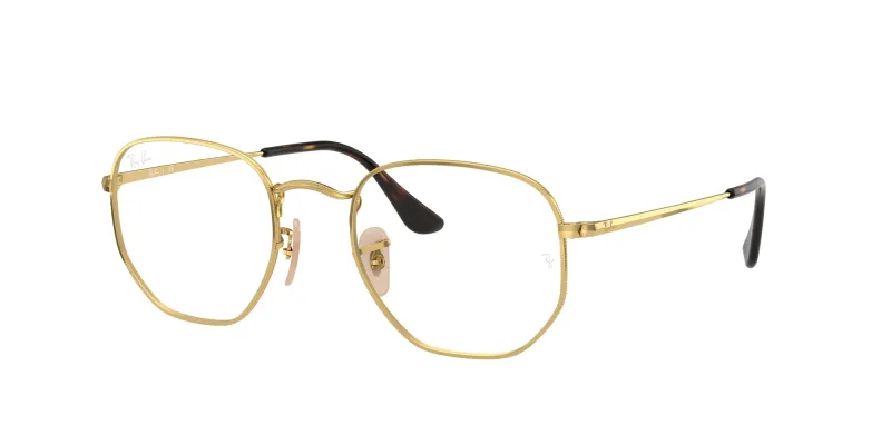 Ray - Ban Unisex Ray - Ban RX6448 HEXAGONAL 2500 Monturas ópticas Metal Oro Transparente Geométrico Normal