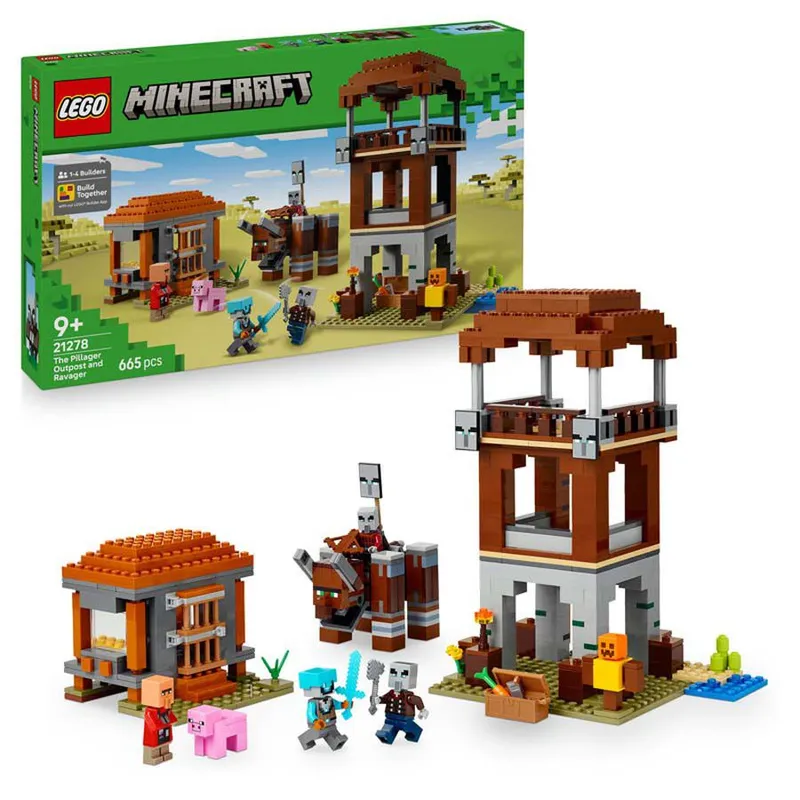 LEGO® Minecraft El Puesto de Avanzada de los Saqueadores y el Devastador 21278