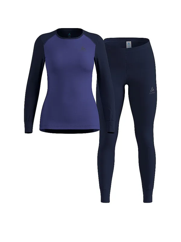 ODLO Conjunto de ropa interior funcional para mujer ACTIVE WARM ECO azul oscuro | M