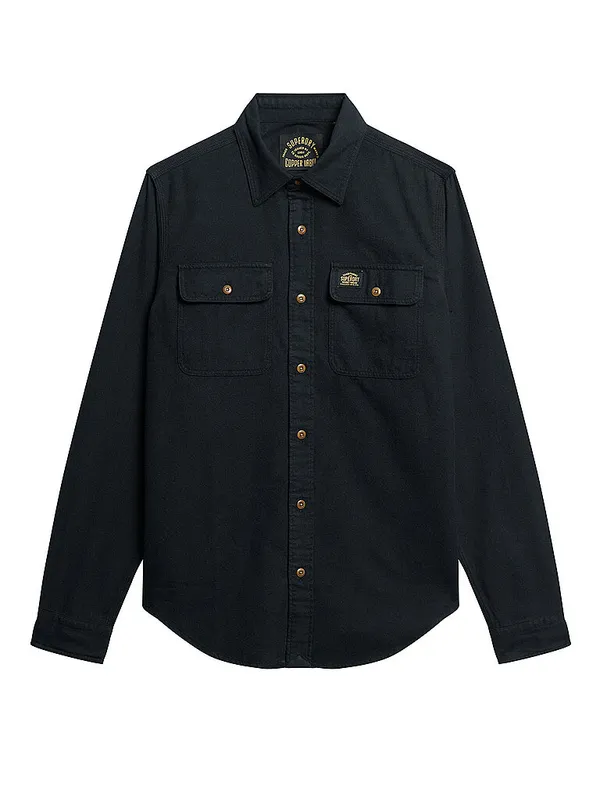 SUPERDRY Camisa de franela negro | M