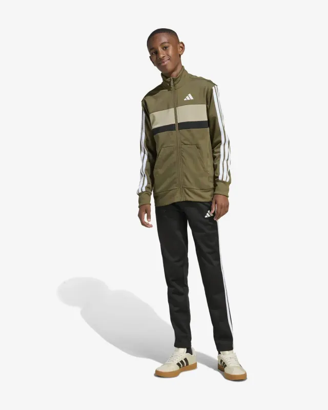 Chándal adidas Seasonal Essentials Tiberio Tricot 3 bandas verde blanco junior - 176