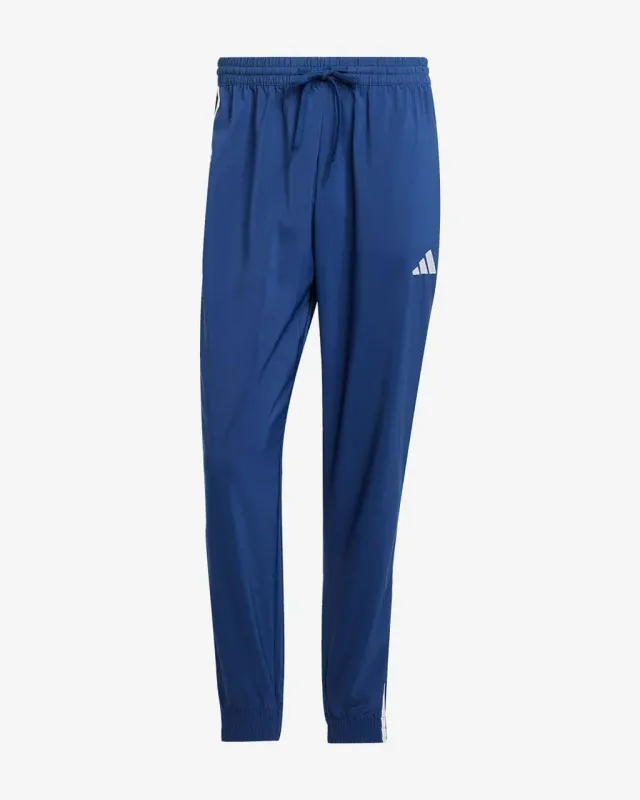 Pantalón largo adidas Essentials Woven 3 Stripe azul puro blanco - XS