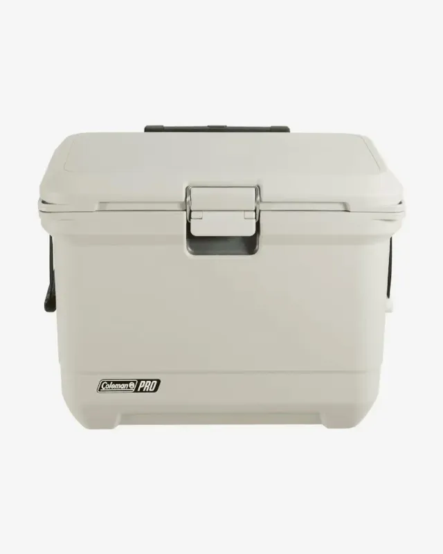 Nevera rígida Coleman Pro 55QT con ruedas blanco beige