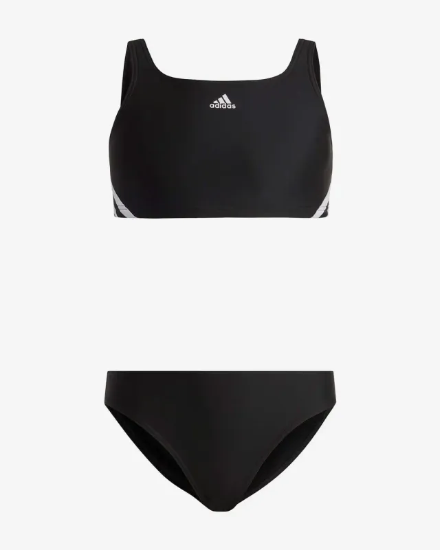 Bikini adidas 3S negro mate blanco infantil - 110