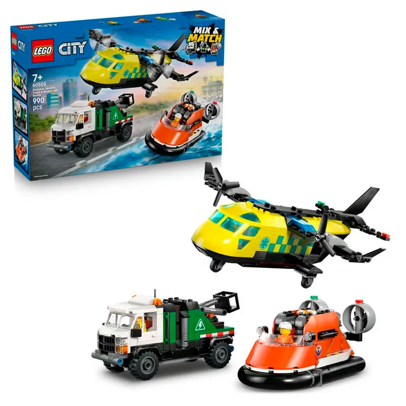 LEGO® City Remix: Avión, Camión Técnico y Aerodeslizador 60505