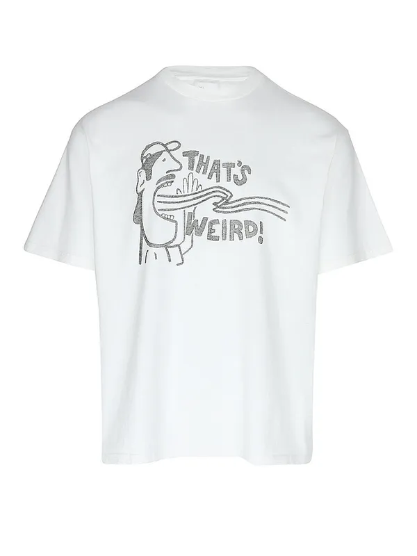 NUDIE JEANS Camiseta THATS WEIRD blanco | L