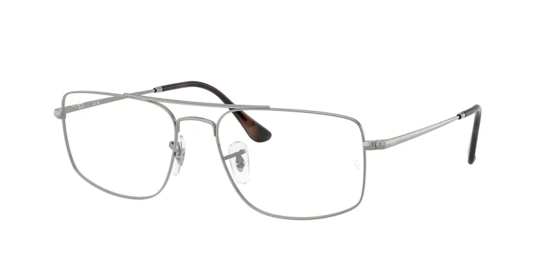 Ray - Ban Unisex Ray - Ban RX6579 RX6579 2502 Monturas ópticas Metal Gris Transparente Cuadrada Normal