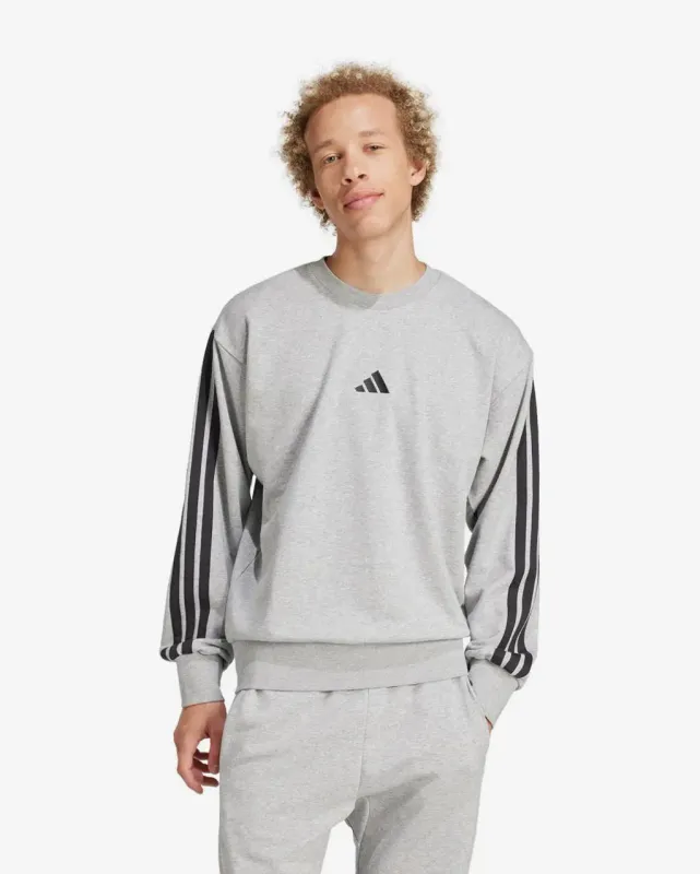 Sudadera adidas Essentials French Terry 3S gris negro puro - L