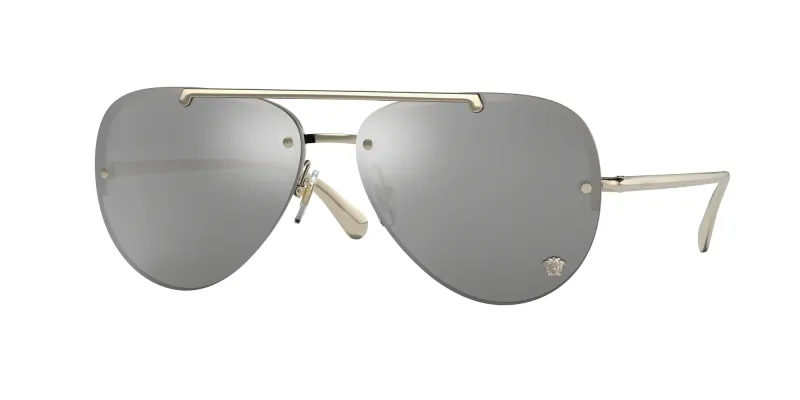 Versace Mujer Versace VE2231 12526G Gafas de sol Metal Oro Gris Piloto Reflejado Espejo