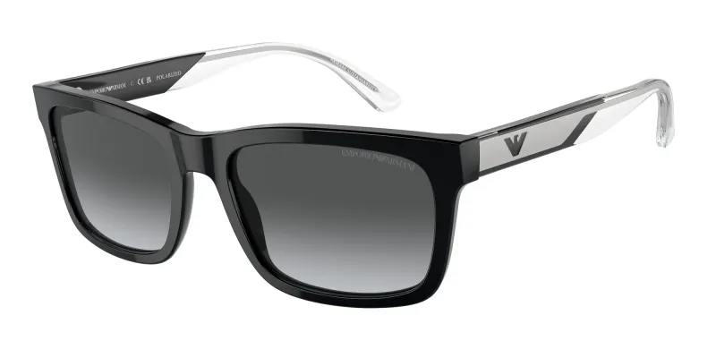 Emporio Armani Hombre Emporio Armani EA4224 5017T3 Gafas de sol Acetato Negro Gris Cuadrada Polarizado Sombreado