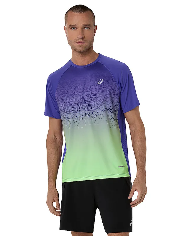 ASICS Camiseta de running para hombre Road Fade verde | L