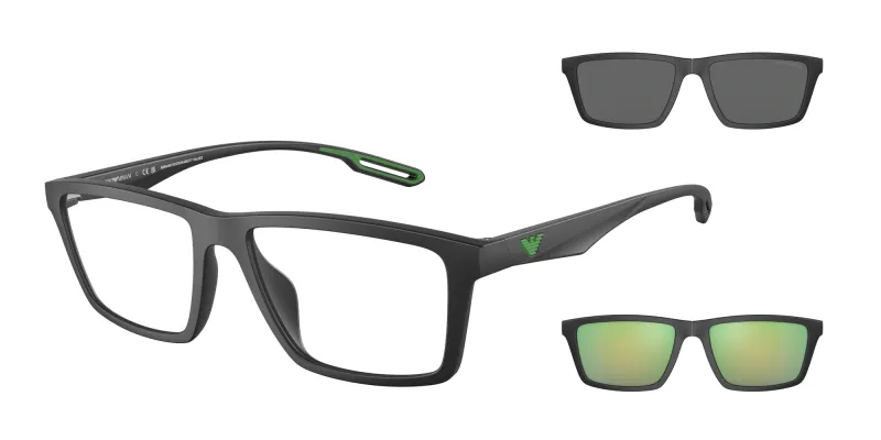 Emporio Armani Hombre Emporio Armani EA4189U 50011W Gafas de sol Inyectado Negro Transparente Cuadrada Normal