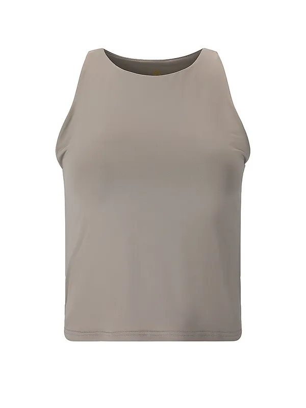 ATHLECIA Camiseta de fitness para mujer Rihal Cropped gris claro | 36