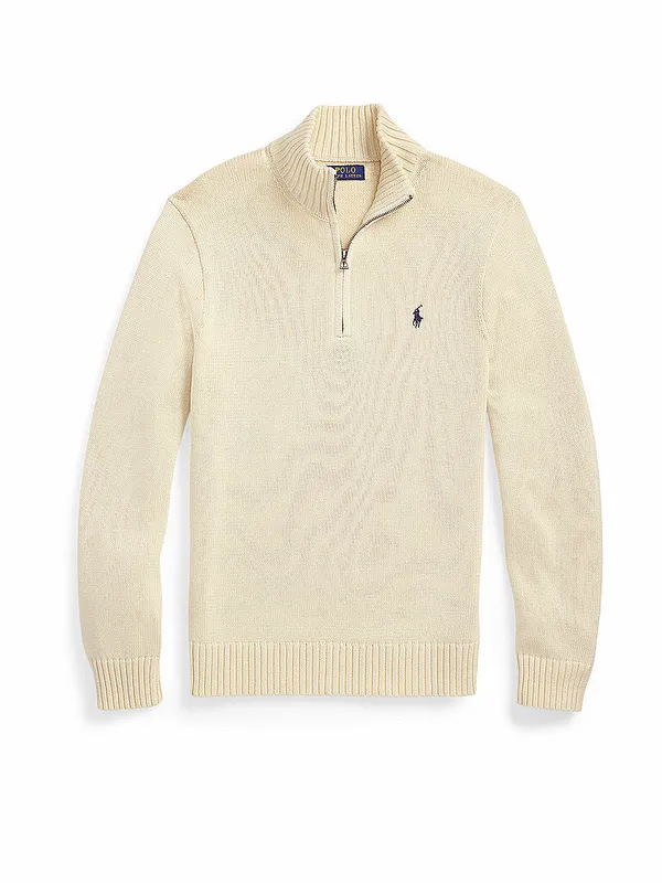 POLO RALPH LAUREN Jersey Troyer crema | XL