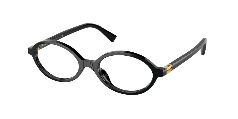 Miu Miu Mujer Miu Miu MU 01XV 1AB1O1 Monturas ópticas Acetato Negro Redonda Normal
