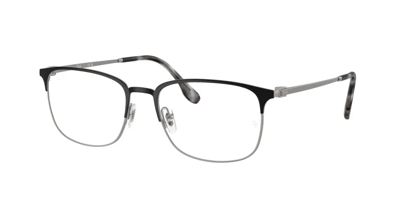 Ray - Ban Unisex Ray - Ban RX6494 3187 Monturas ópticas Metal Negro Transparente Pillow Normal