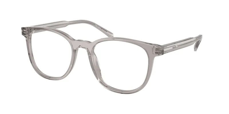 Prada Hombre Prada PR A15V 10J1O1 Monturas ópticas Acetato Gris Transparente Pantos Normal