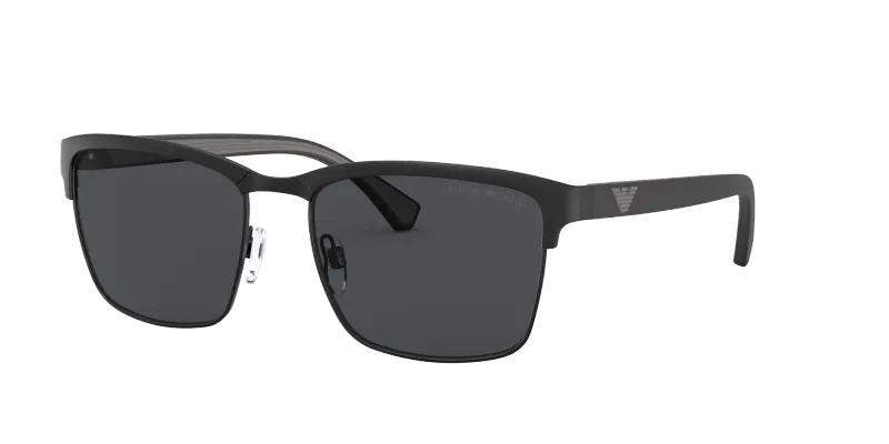 Emporio Armani Hombre Emporio Armani EA2087 301487 Gafas de sol Metal Negro Gris Pillow Normal