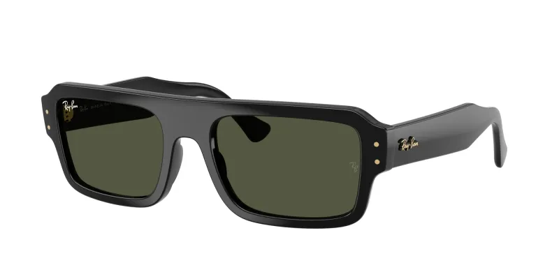 Ray - Ban Unisex Ray - Ban RB4454 FLACKO 667731 Gafas de sol Acetato Negro Verde Cuadrada Normal
