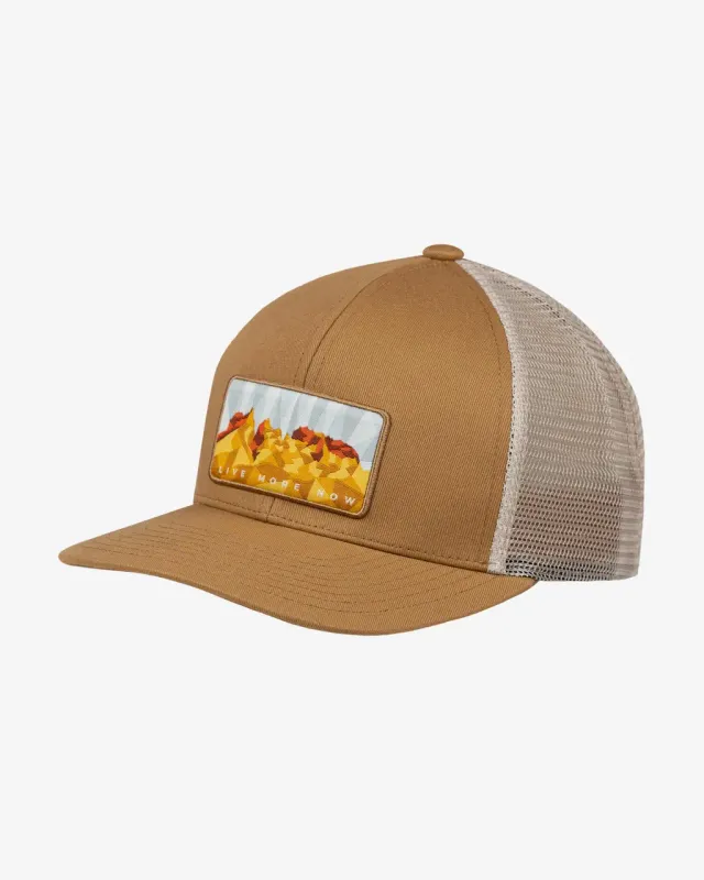 Gorra Buff Explore Trucker marrón claro naranja