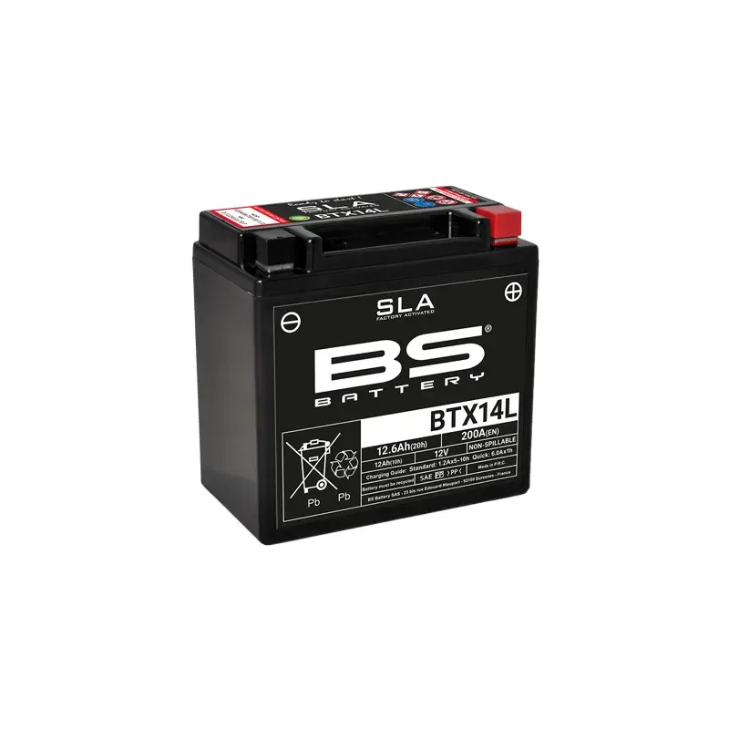 Batería de moto activada en fábrica BS Battery BTX14L