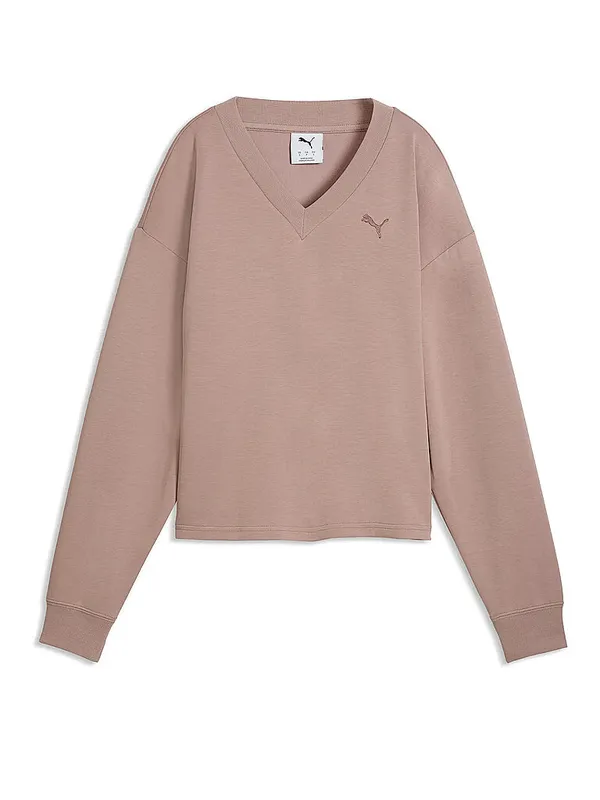 PUMA Suéter de mujer Essentials Elevated Comfort marrón claro | XL
