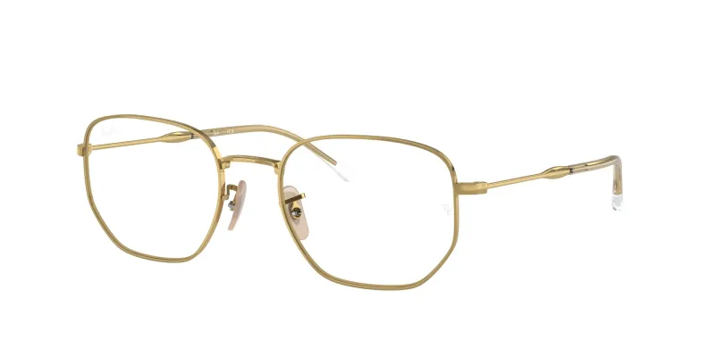 Ray - Ban Unisex Ray - Ban RX6496 2500 Monturas ópticas Metal Oro Transparente Geométrico Normal