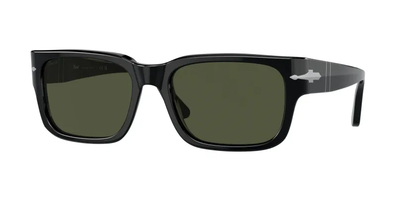 Persol Hombre Persol PO3315S 95/31 Gafas de sol Acetato Negro Verde Cuadrada Normal