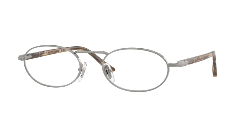 Persol Unisex Persol PO1023V 513 Monturas ópticas Metal Gris Redonda Normal