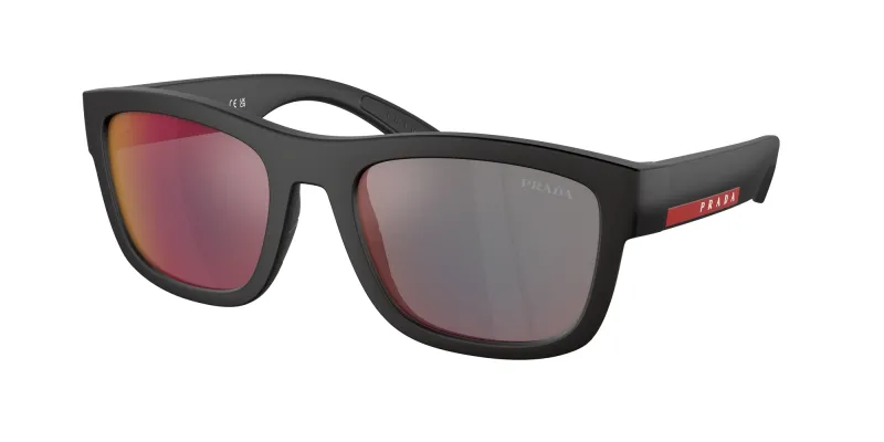 Prada Linea Rossa Hombre Prada Linea Rossa PS 01ZS DG008F Gafas de sol Nylon Negro Gris Pillow Reflejado