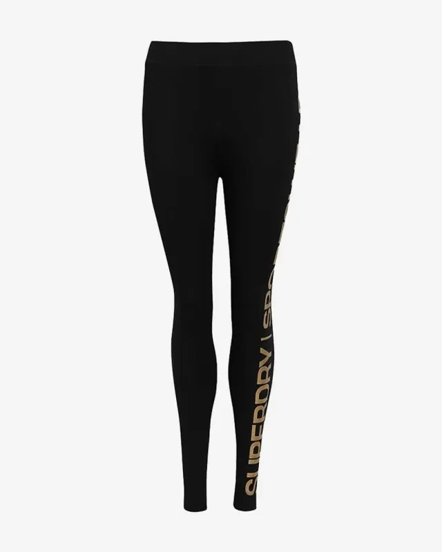 Malla larga Superdry Sportswear Highwaist negro puro mujer - XS