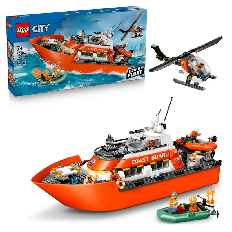 LEGO® City Barco y Helicóptero de Rescate de Guardacostas 60504