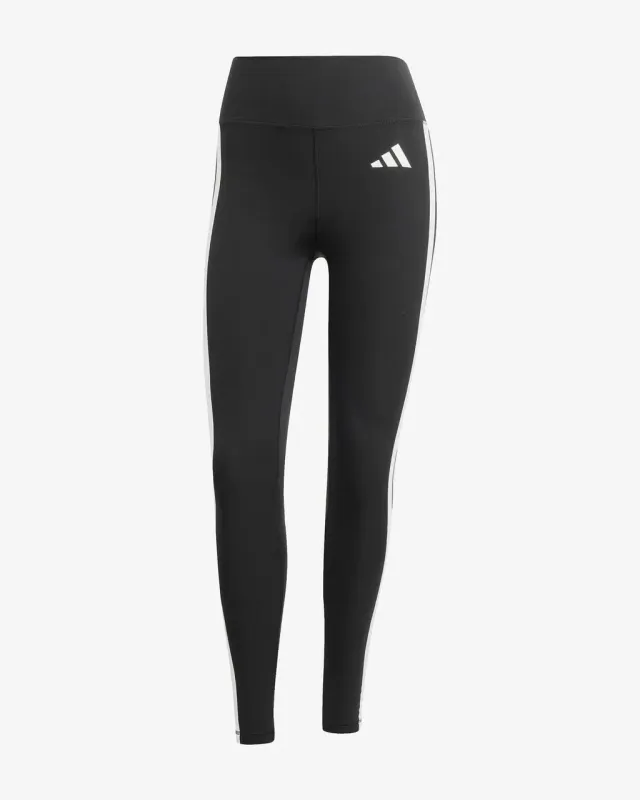 Malla larga adidas 7/8 Optime Essentials 3 bandas negro blanco mujer - XXL