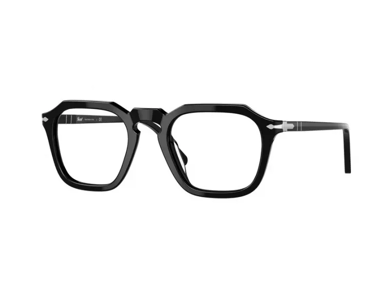 Persol Unisex Persol PO3292V 95 Monturas ópticas Acetato Negro Transparente Cuadrada Normal