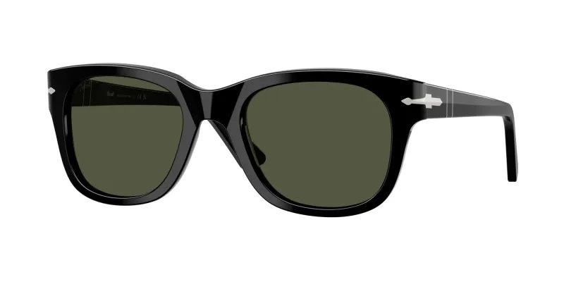 Persol Unisex Persol PO3372S 95/31 Gafas de sol Acetato Negro Verde Cuadrada Normal