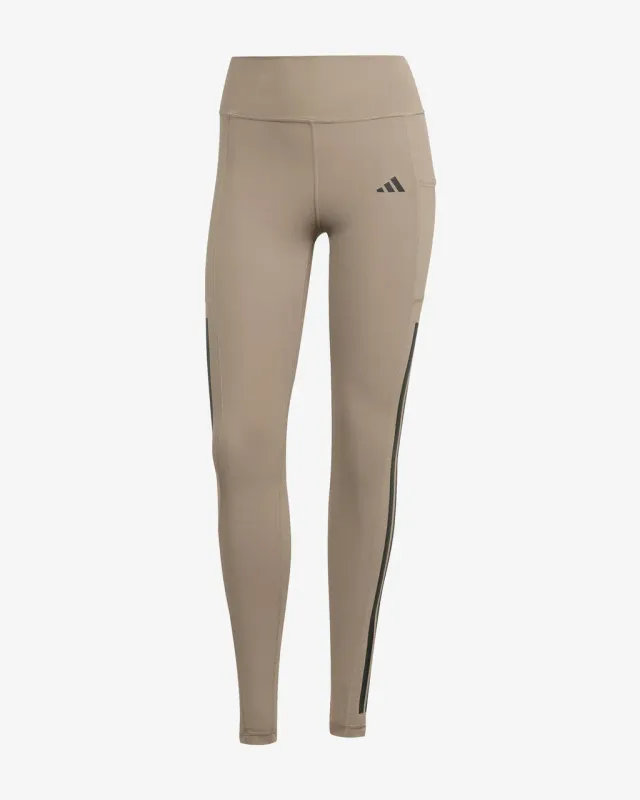 Malla larga adidas Optime 3 bandas marrón mujer - M