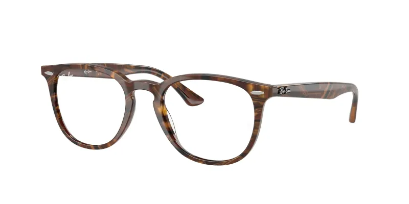 Ray - Ban Unisex Ray - Ban RX7159 8395 Monturas ópticas Acetato Marrón Transparente Pantos Normal