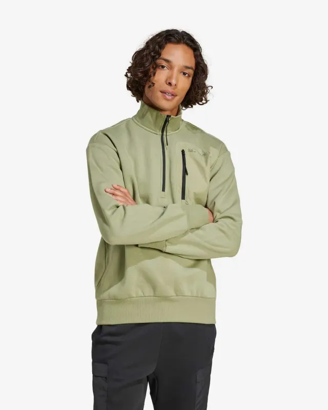 Sudadera adidas City Escape Fleece Half-Zip verde - S
