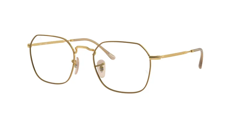 Ray - Ban Unisex Ray - Ban RX3694V JIM 3167 Monturas ópticas Metal Beige Transparente Geométrico Normal
