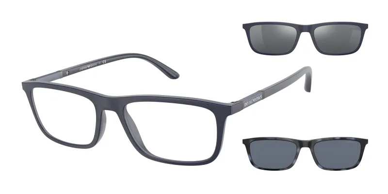 Emporio Armani Hombre Emporio Armani EA4160 50881W Gafas de sol Inyectado Azul Transparente Cuadrada Normal Clip-on