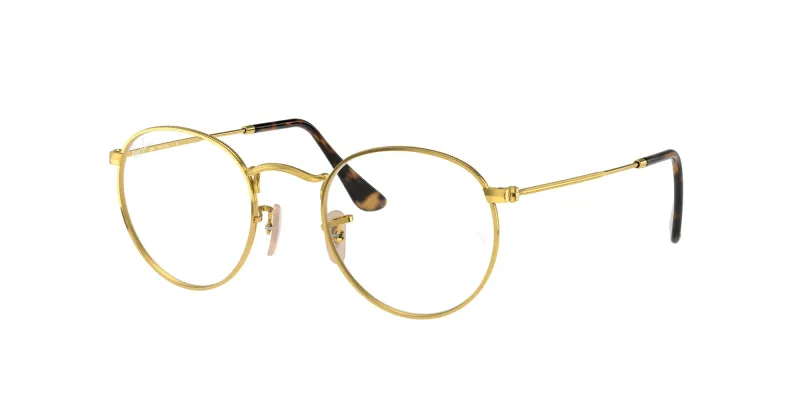 Ray - Ban Unisex Ray - Ban RX3447V ROUND METAL 2500 Monturas ópticas Metal Oro Transparente Redonda Normal