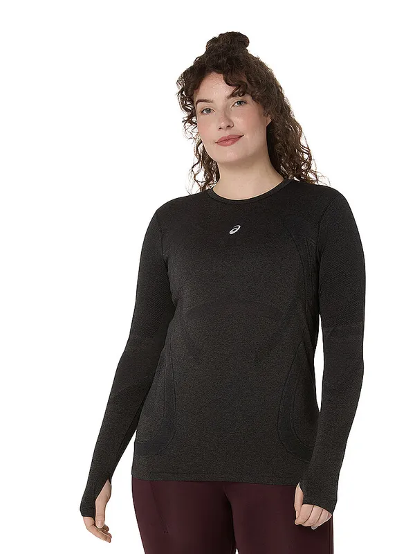 ASICS Camiseta de running sin costuras Road para mujer negro | XS
