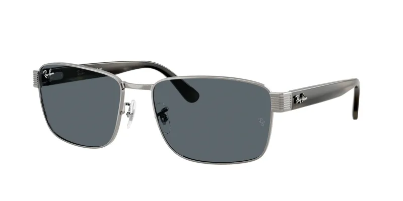 Ray - Ban Unisex Ray - Ban RB3750 004/R5 Gafas de sol Metal Gris Azul Cuadrada Normal