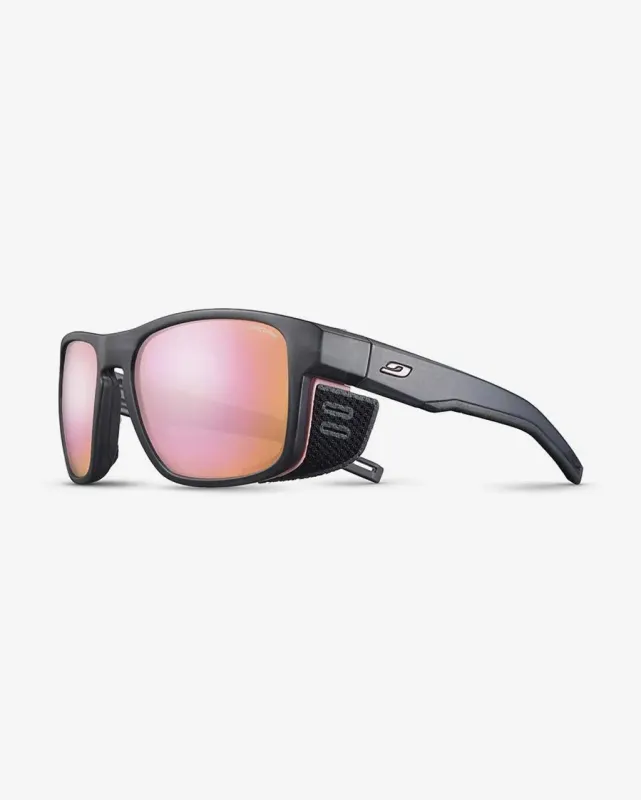 Gafas Julbo Shield M gris translúcido mate rosa con lentes Spectron 3 rosa