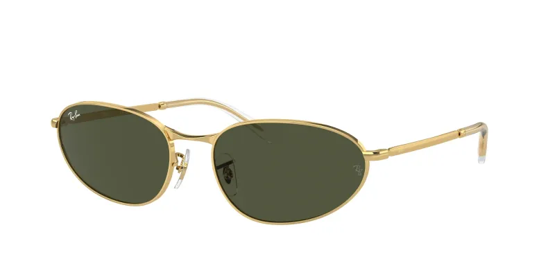 Ray - Ban Unisex Ray - Ban RB3734 001/31 Gafas de sol Metal Oro Verde Geométrico Normal