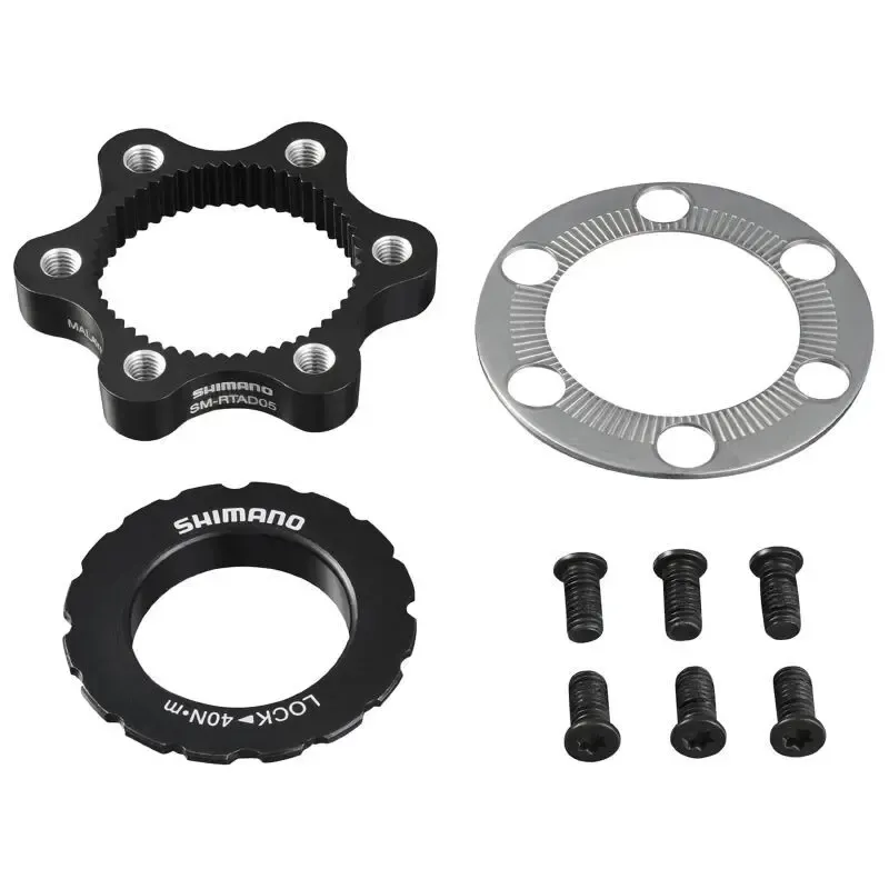 Adaptador para freno de disco transforma el montaje del disco en 6 agujeros para el eje pasante Shimano Centerlock