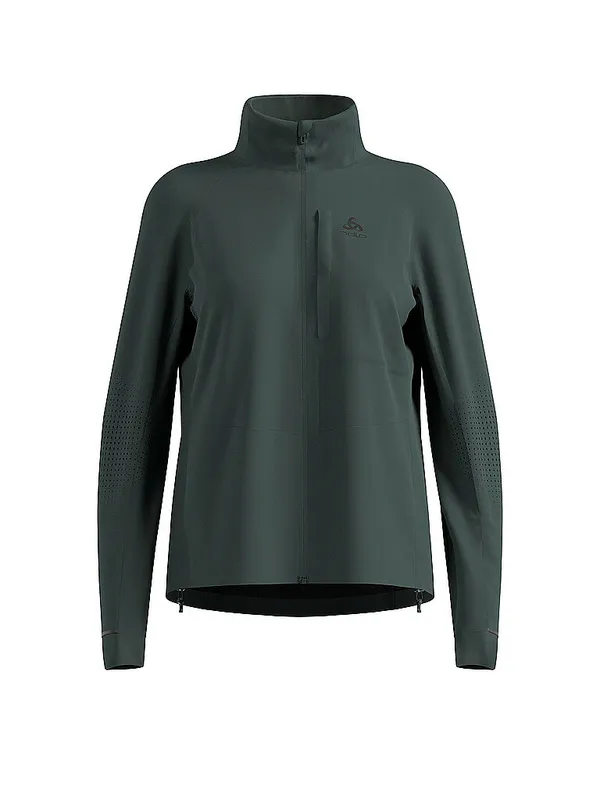 ODLO Chaqueta de running para mujer Zeroweight Pro Warm Reflective verde oscuro | L