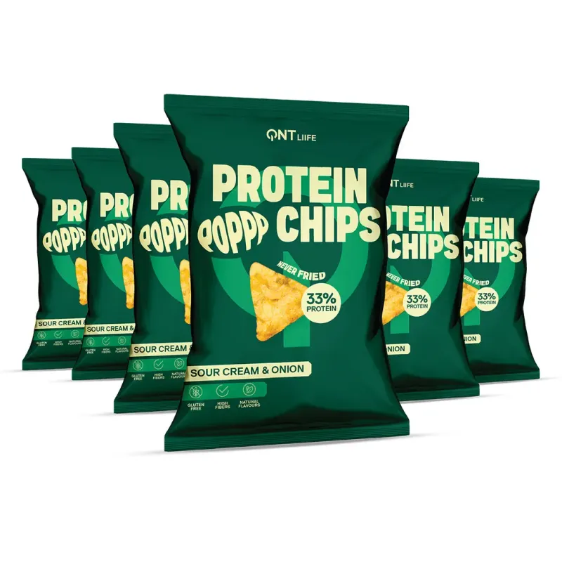 Chips de proteína nutricional QNT Cream & Onion