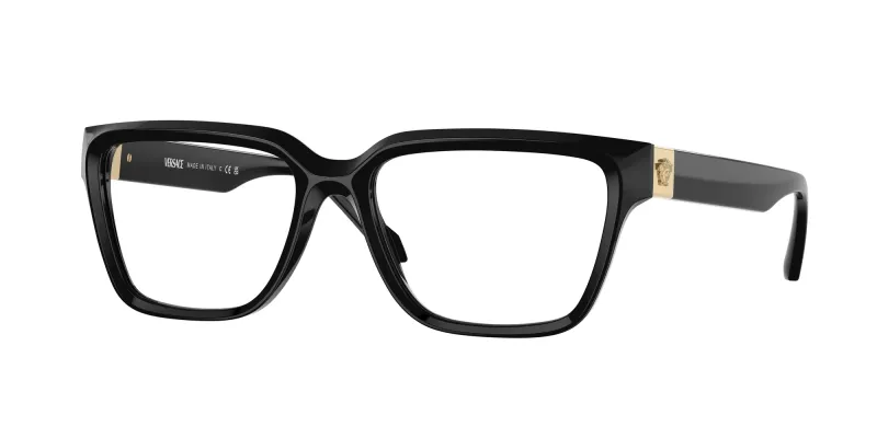 Versace Mujer Versace VE3357 GB1 Monturas ópticas Acetato Negro Transparente Cuadrada Normal