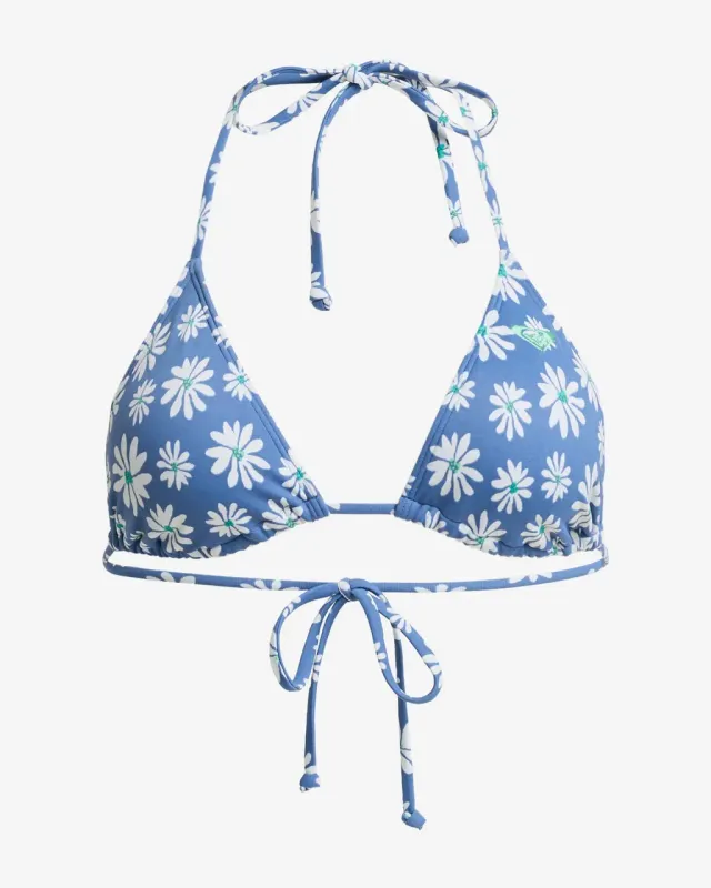 Top bikini Roxy Printed Essentials Tiki Tri azul blanco mujer - XL